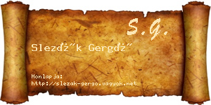 Slezák Gergő névjegykártya